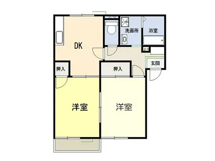 サンモールSRA(2DK/2階)の間取り写真