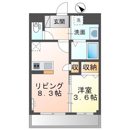ＪＲ山陽本線 八本松駅 徒歩20分 2階建 築2年(1LDK/2階)の間取り写真