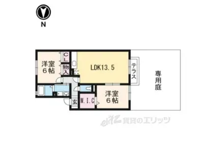 レジデンス桜(2LDK/1階)の間取り写真