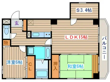 フォルス八幡(2SLDK/3階)の間取り写真