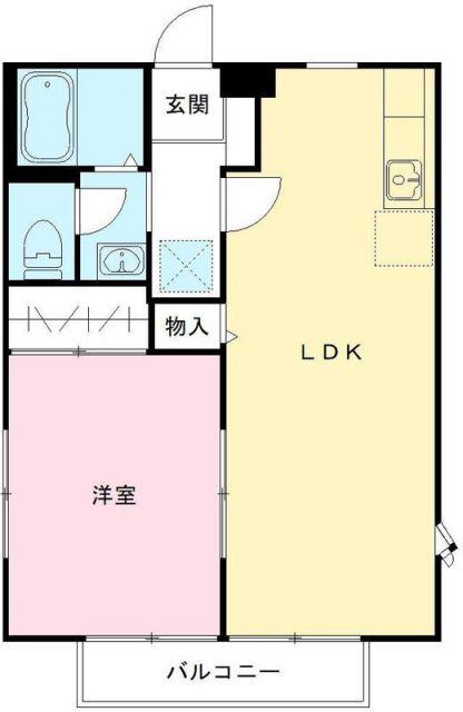 ボヌール(1LDK/1階)の間取り写真