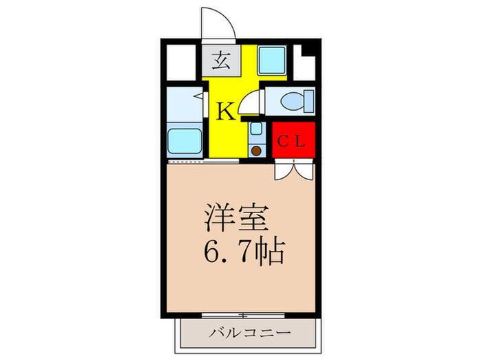 グランフォーレ21(1K/4階)の間取り写真