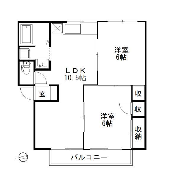 セルカ・デル・リオC(2LDK/2階)の間取り写真
