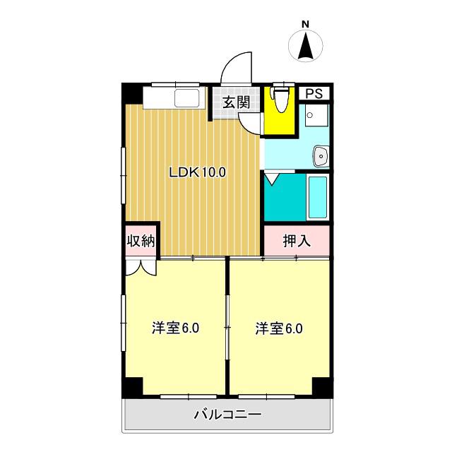 ルミエールSAWA(2LDK/1階)の間取り写真