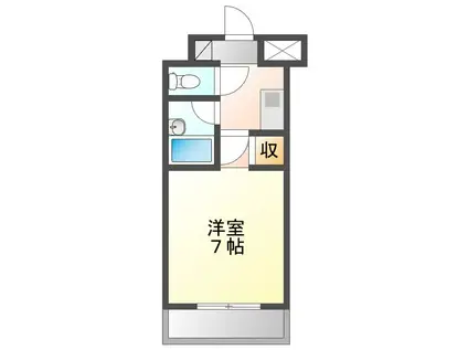 サンライズ津山(1K/3階)の間取り写真