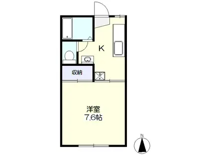 ヴィラFI(1K/1階)の間取り写真