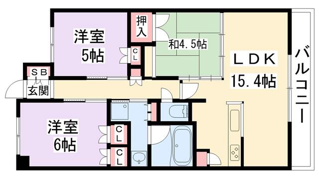 パークナード東香里園町(3LDK/8階)の間取り写真