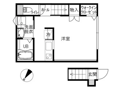 INTEGRAL FIELD(ワンルーム/2階)の間取り写真