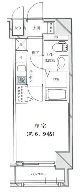 ライジングプレイス桜木町二番館 8階階 間取り