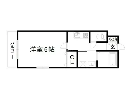 フォルジェ嵐山(1K/1階)の間取り写真