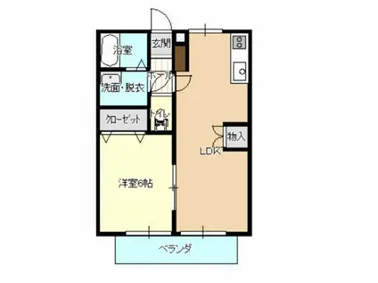 パンプキンB(1LDK/2階)の間取り写真