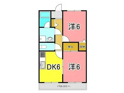 マンションエイト(2DK/3階)の間取り写真