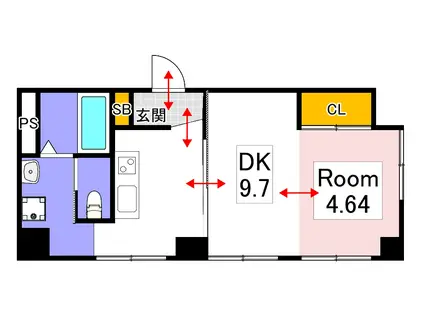 第2新和ビル(1DK/3階)の間取り写真