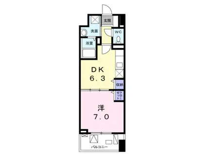 グレイス竹の塚(1DK/4階)の間取り写真
