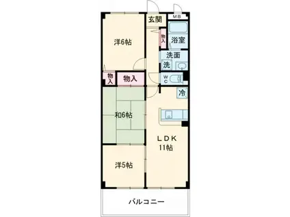 ウエストコート(3LDK/3階)の間取り写真