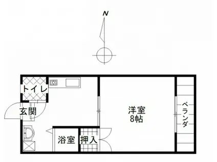 ブライトライツ高島パートII(1K/2階)の間取り写真