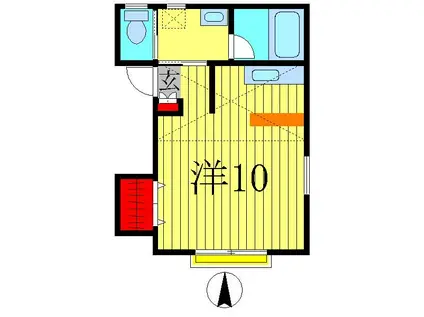 マ・メゾンII(ワンルーム/2階)の間取り写真