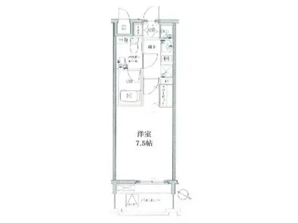 N アクロス目黒(1K/3階)の間取り写真