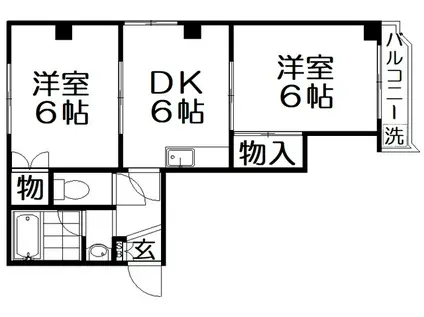 NJハイツ香里園駅前(2DK/3階)の間取り写真