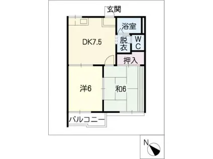 フォーブル青山(2DK/2階)の間取り写真