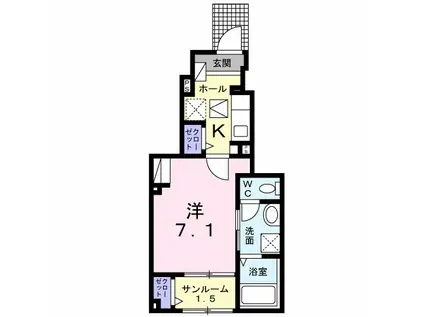 サニー・セーラ(1K/1階)の間取り写真