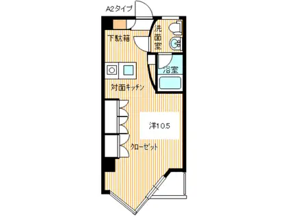 トワムール・アージュ(ワンルーム/2階)の間取り写真