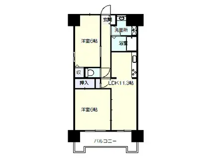 アイビーハウス門池公園(2LDK/6階)の間取り写真