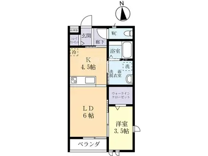 EFACE(1LDK/2階)の間取り写真