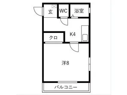 ドエルKMII(1K/3階)の間取り写真