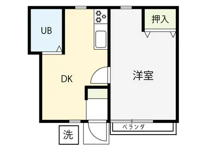 ハウス田中(1DK/1階)の間取り写真