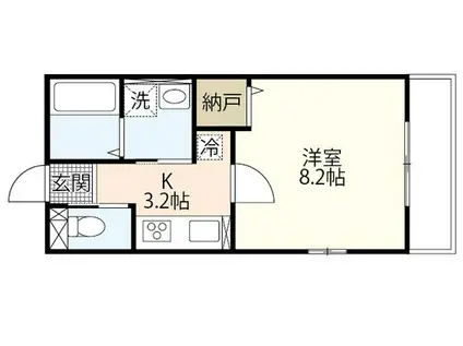 グランツハイム宇品(1K/3階)の間取り写真