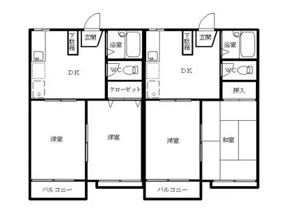 コーポいしばし(2DK/2階)の間取り写真