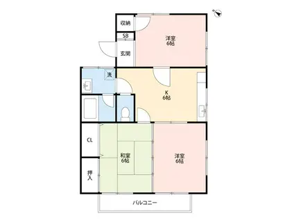 メゾン・デスポワール(3DK/2階)の間取り写真