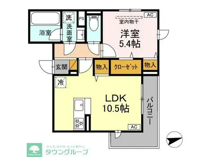 D-ROOMトリシア市川東大和田1丁目(1LDK/1階)の間取り写真