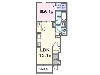 GREENAWAYII(1LDK/1階)の間取り写真