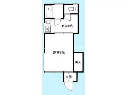 オールハウスNO.A(1K/1階)の間取り写真