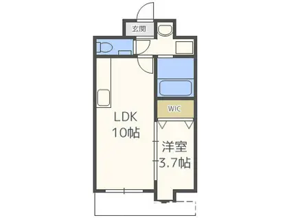 ルッシェ竹下駅前(1LDK/7階)の間取り写真