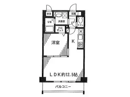 フラットヒル大森(1LDK/3階)の間取り写真