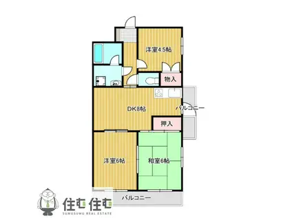 藤ビル(3DK/4階)の間取り写真