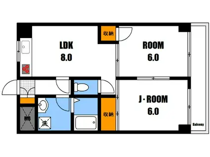 クリオール(2LDK/2階)の間取り写真