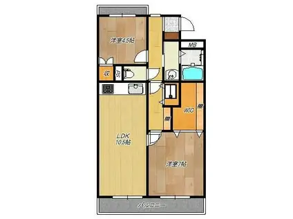 日吉セントラルハイツ(2LDK/1階)の間取り写真