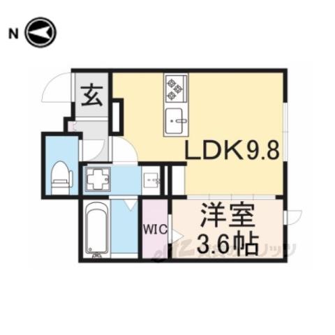 ラシーネ新大宮 アクシス(1LDK/1階)の間取り写真
