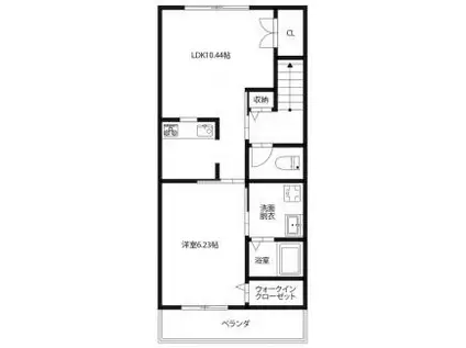 ピース・クレア C棟(1LDK/2階)の間取り写真