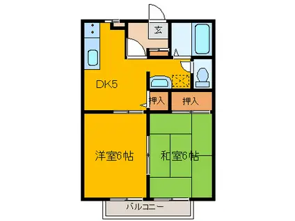 サンガーデン菊池I(2DK/1階)の間取り写真