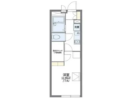 レオパレスクイント(1K/1階)の間取り写真