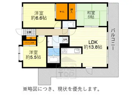 グランドメゾン万博公園南(3LDK/5階)の間取り写真