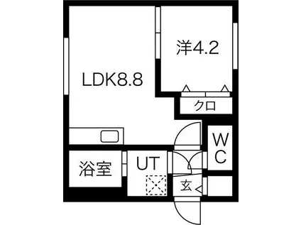ASTER24(1LDK/4階)の間取り写真