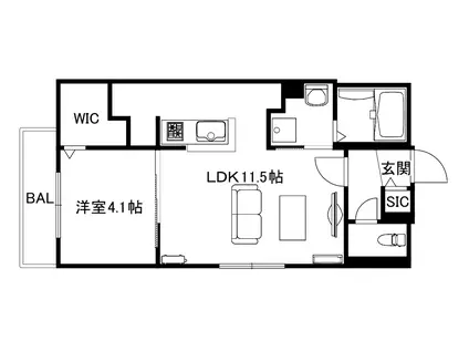 ブランシャールKI幌平橋(1LDK/2階)の間取り写真