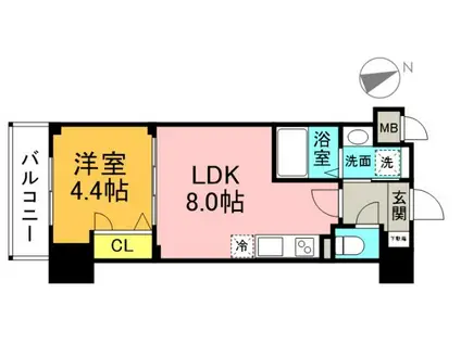 S-RESIDENCE鶴見町ALTANO(1LDK/4階)の間取り写真