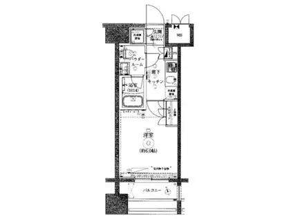 ライジングプレイス川崎(1K/13階)の間取り写真